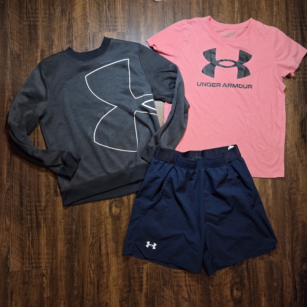 Under Armour Bundle Sweat Shirt T-Shirt And Shorts All Size Medium